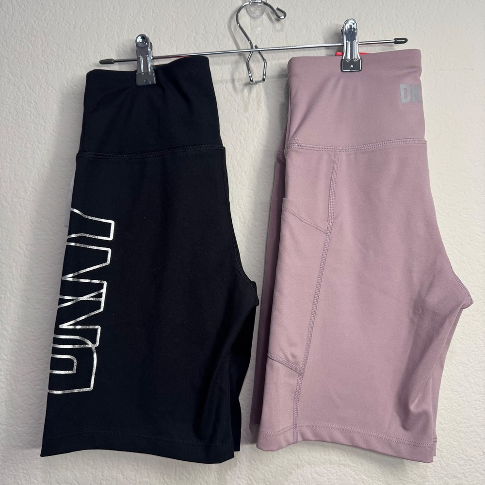 DKNY Bike Shorts Bundle XS High Waist 7" inseam Compression Pockets Activewear